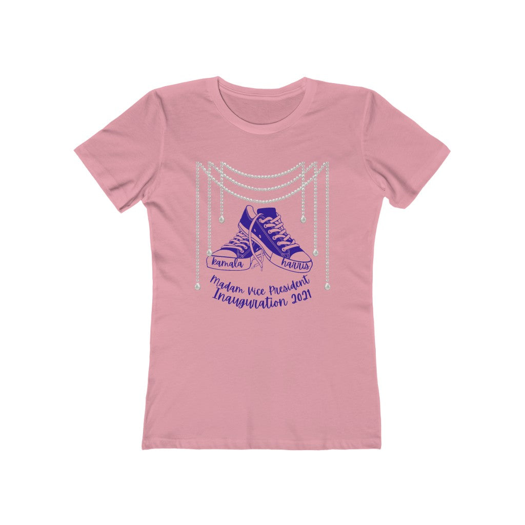 Inauguration 2021: Blue Chucks & Pearls Boyfriend Tee (Womens Slim Fit)