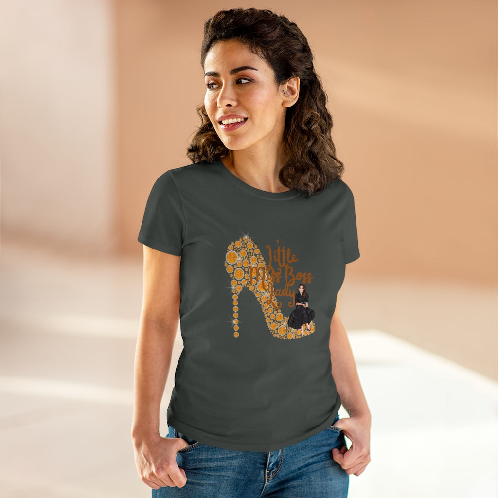 Little Miss Boss Lady Heavy Cotton Tee (Women Regular Fit)