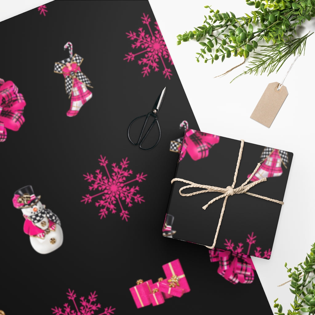 Christmas: Perfectly Pink Bow Wrapping Paper