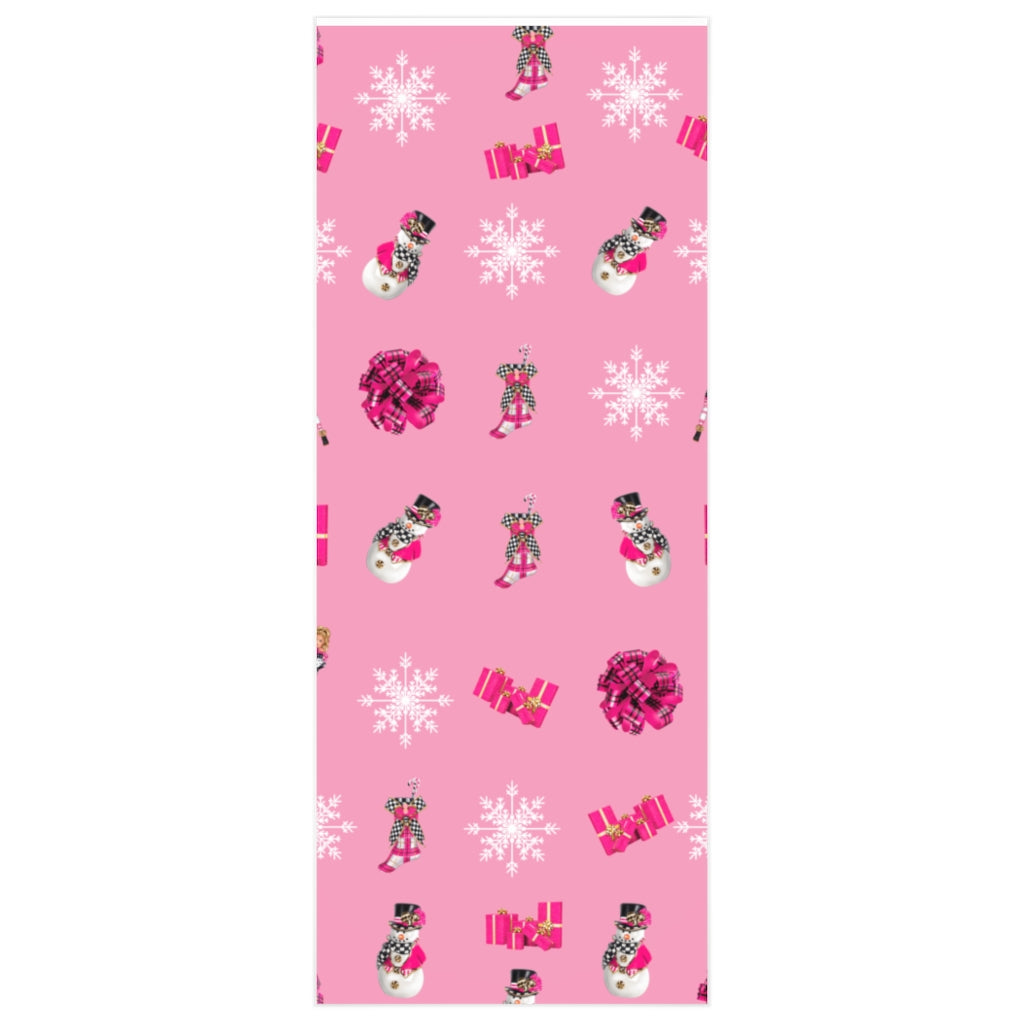 Christmas: Pink Snowman Wrapping Paper