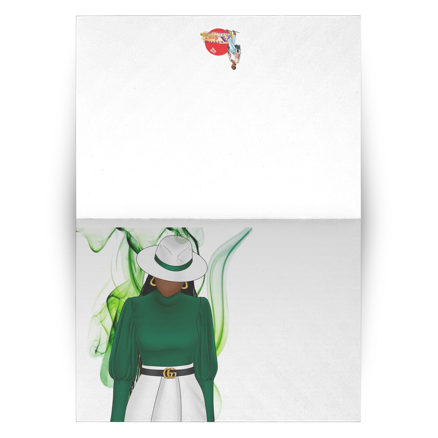 N.A.U.W. : Lady In Green Notecards (Blank)