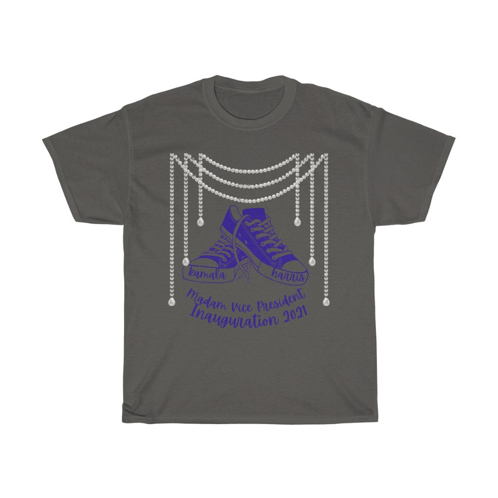 Inauguration 2021: Blue Chucks & Pearls Heavy Cotton Tee (Traditional Unisex)
