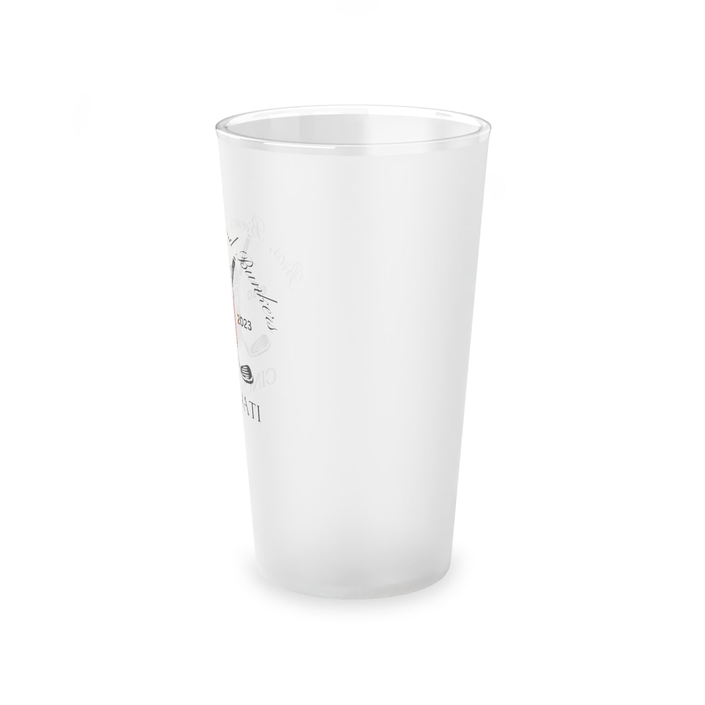 Bros, Brews, and Bunkers Frosted Pint Glass, 16oz