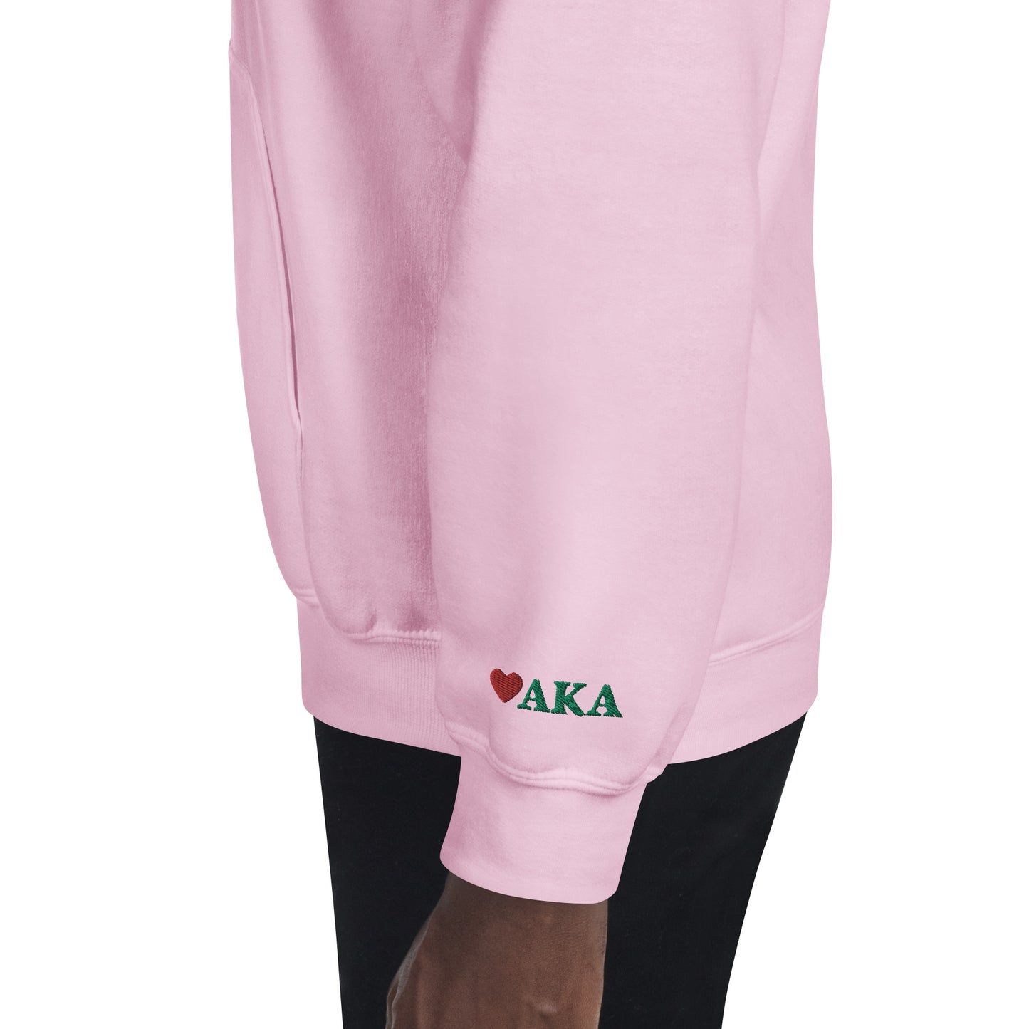 Alpha Kappa Alpha Embroidered Unisex Hoodie w/ crossing date and greek letters on wrist