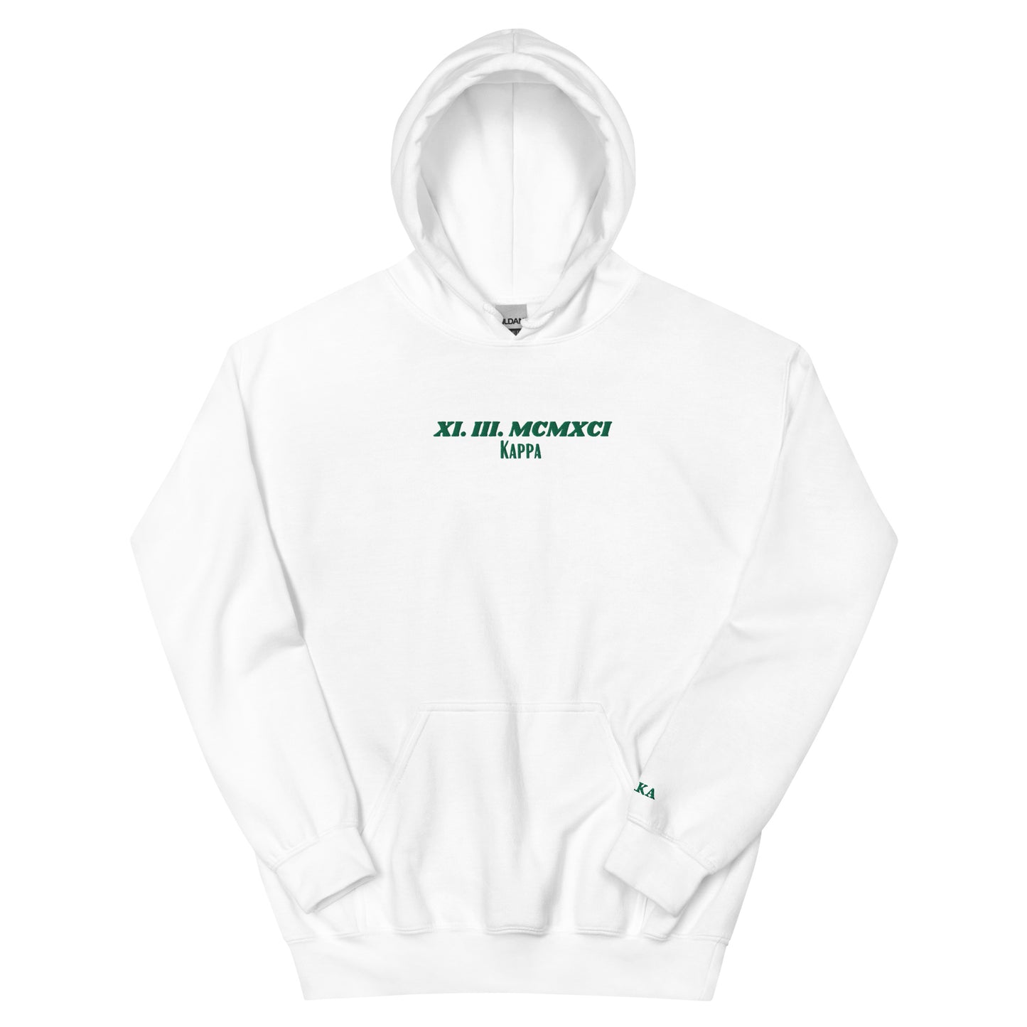 Alpha Kappa Alpha Embroidered Unisex Hoodie w/ crossing date and greek letters on wrist