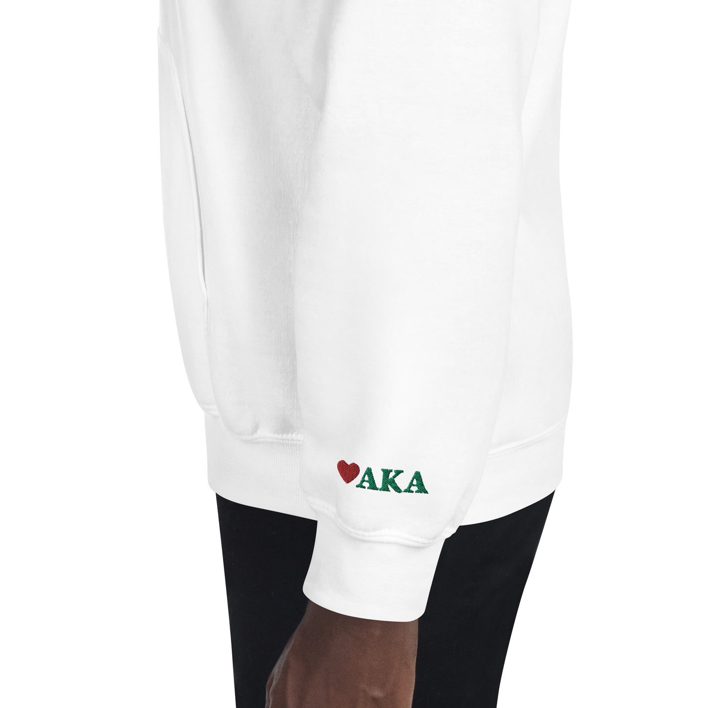 Alpha Kappa Alpha Embroidered Unisex Hoodie w/ crossing date and greek letters on wrist