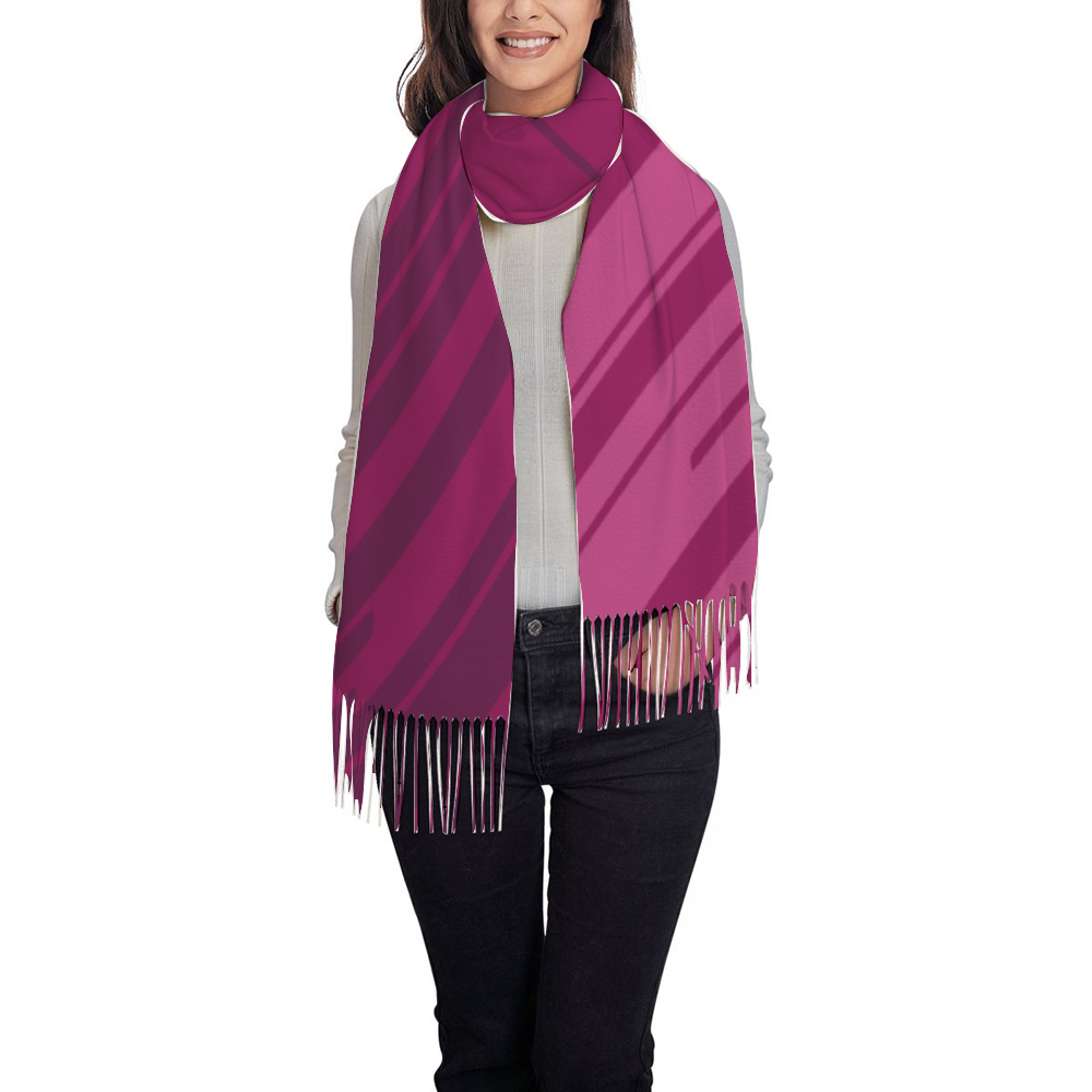 Custom Tassel Scarf Neckerchief for Women 28.35" x 77.56"