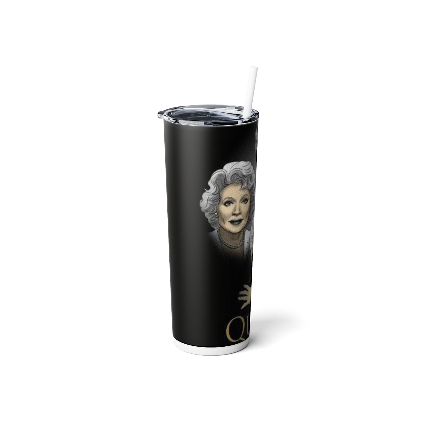 GG's (Queen) Skinny Steel Tumbler with Straw, 20oz