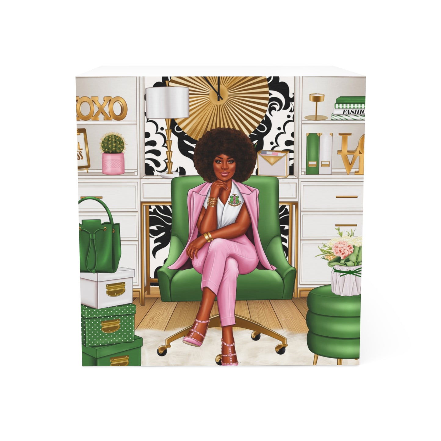 Pink & Green Queen Note Cube
