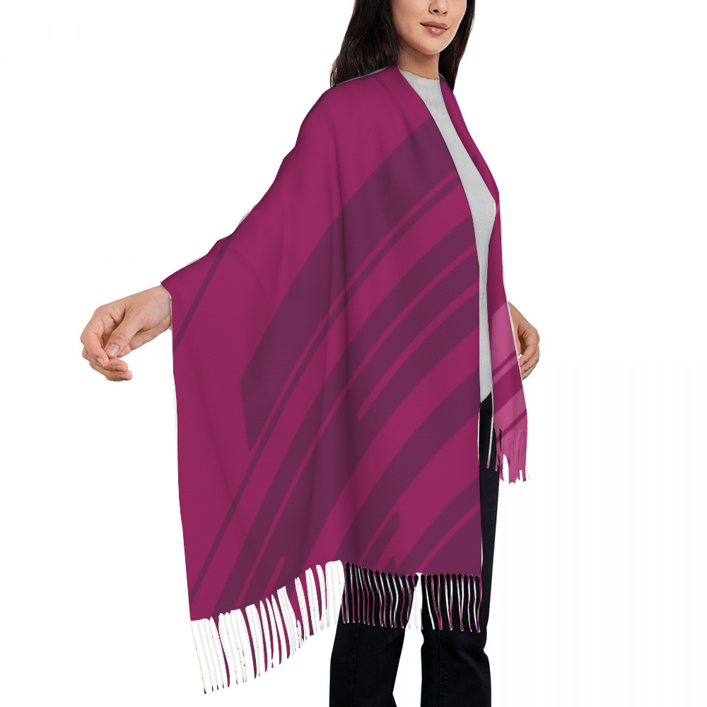 Custom Tassel Scarf Neckerchief for Women 28.35" x 77.56"