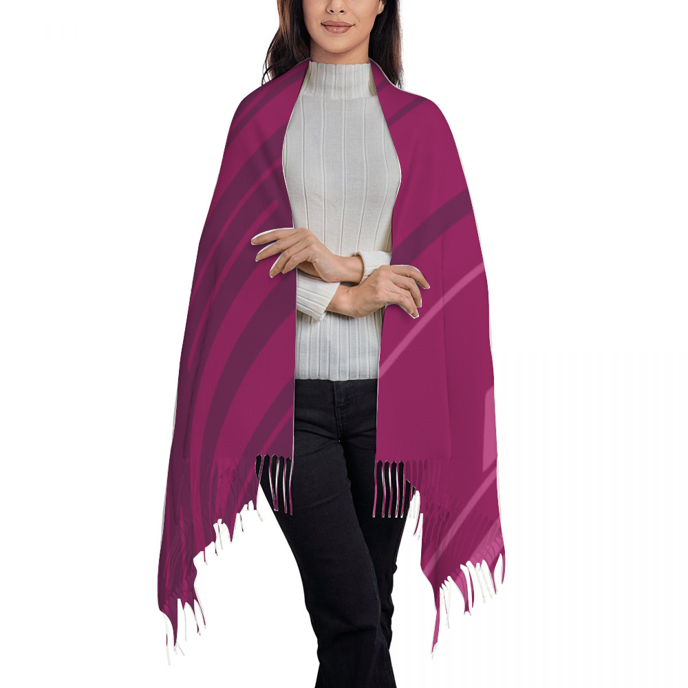 Custom Tassel Scarf Neckerchief for Women 28.35" x 77.56"