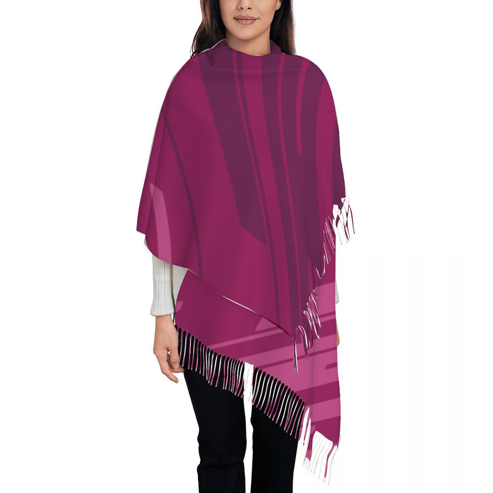 Custom Tassel Scarf Neckerchief for Women 28.35" x 77.56"