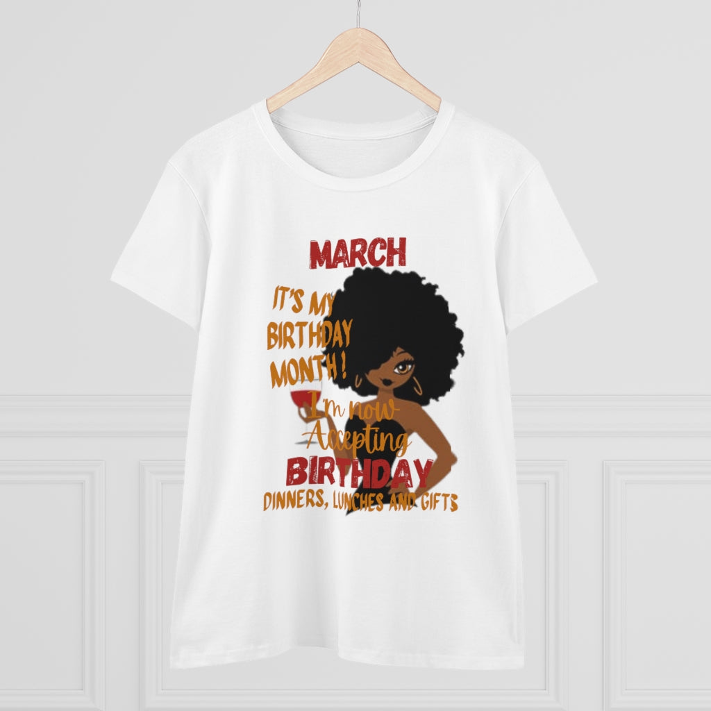 March Birthday Tee Heavy Cotton Tee (Women's Regular)