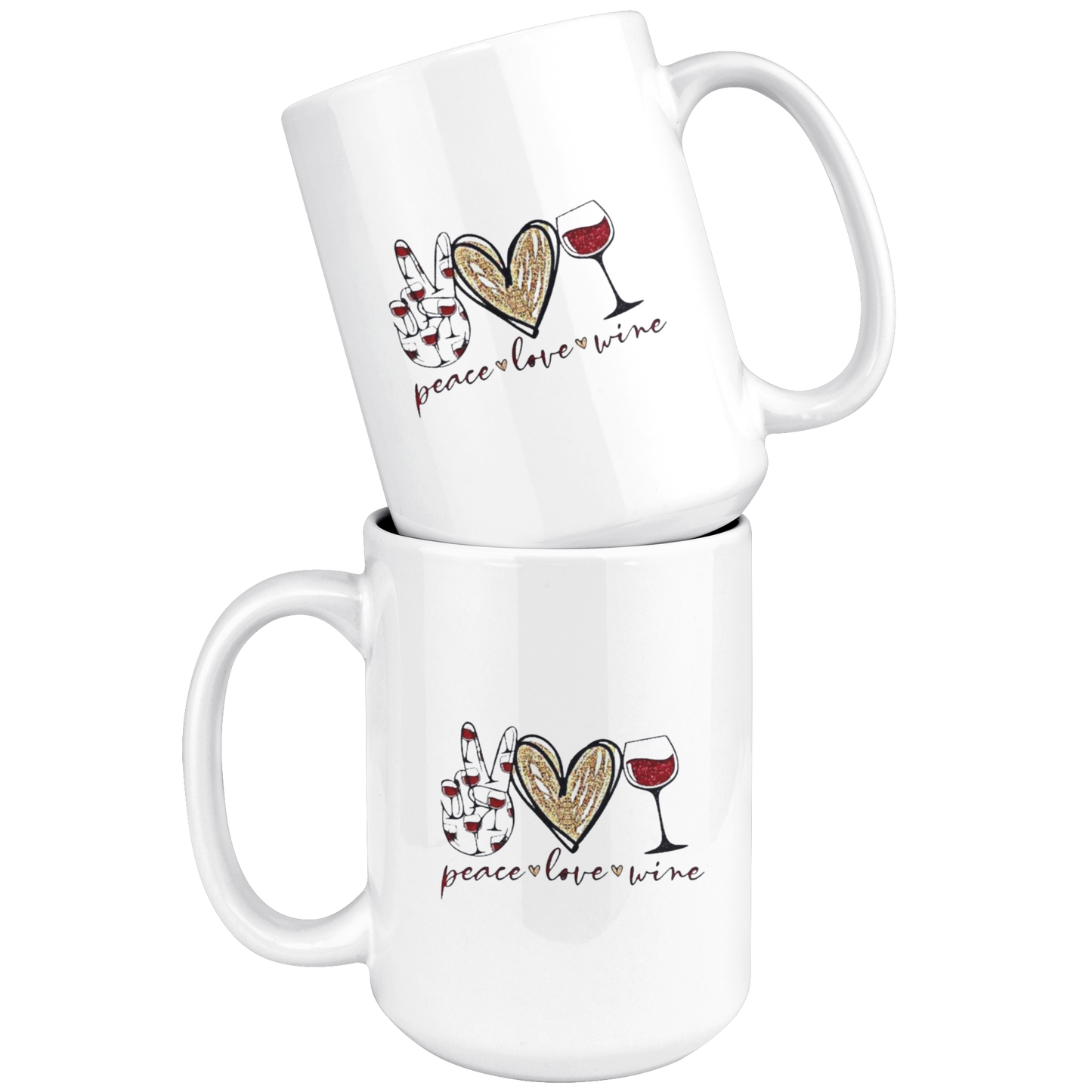 Mug:  Peace, Love, Wine