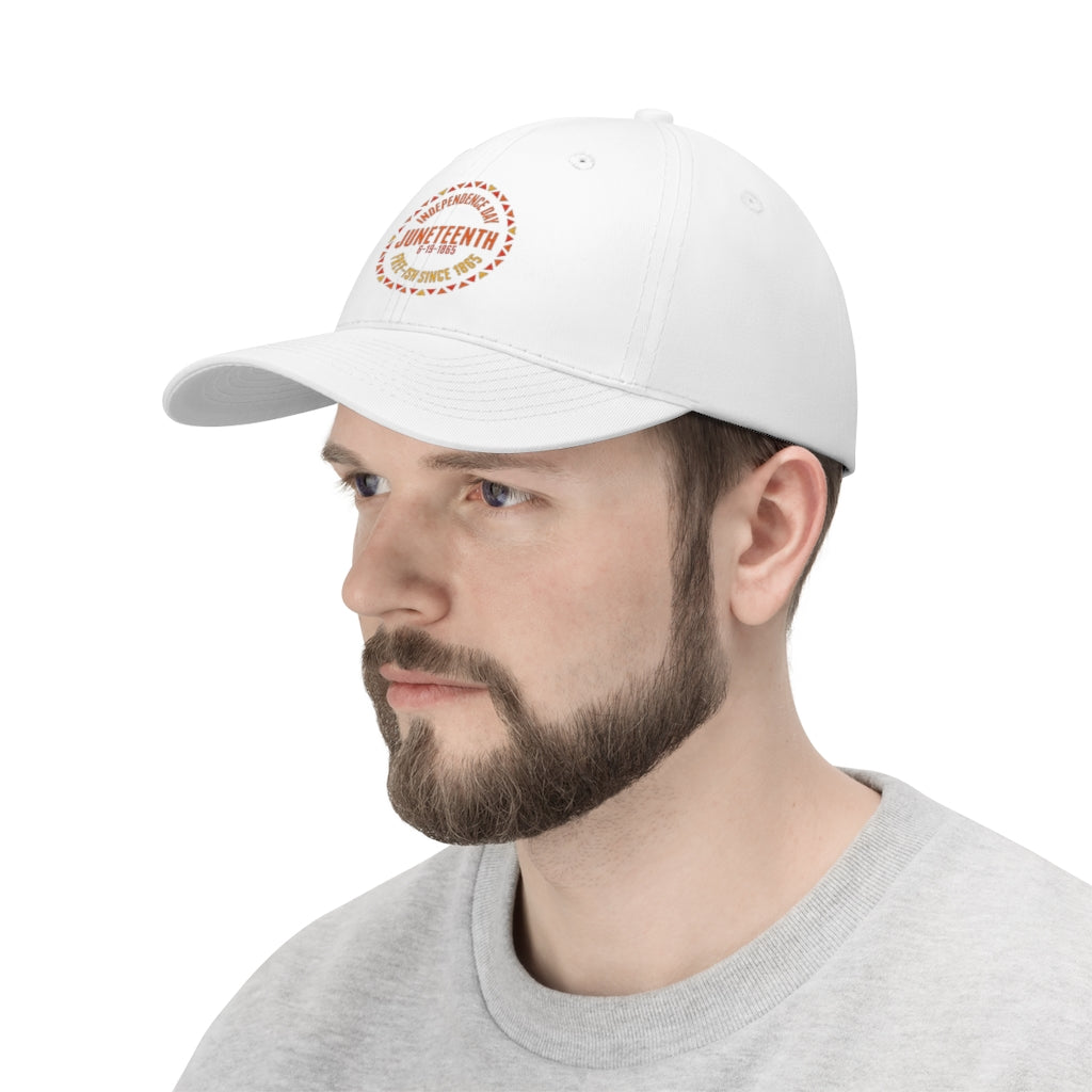 Juneteenth Embroidered Cap Twill Hat (Orange)