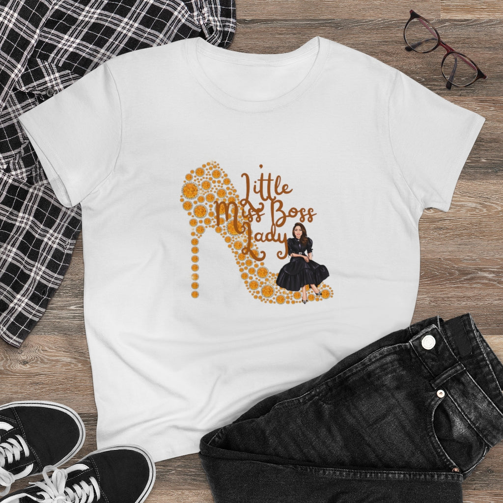 Little Miss Boss Lady Heavy Cotton Tee (Women Regular Fit)