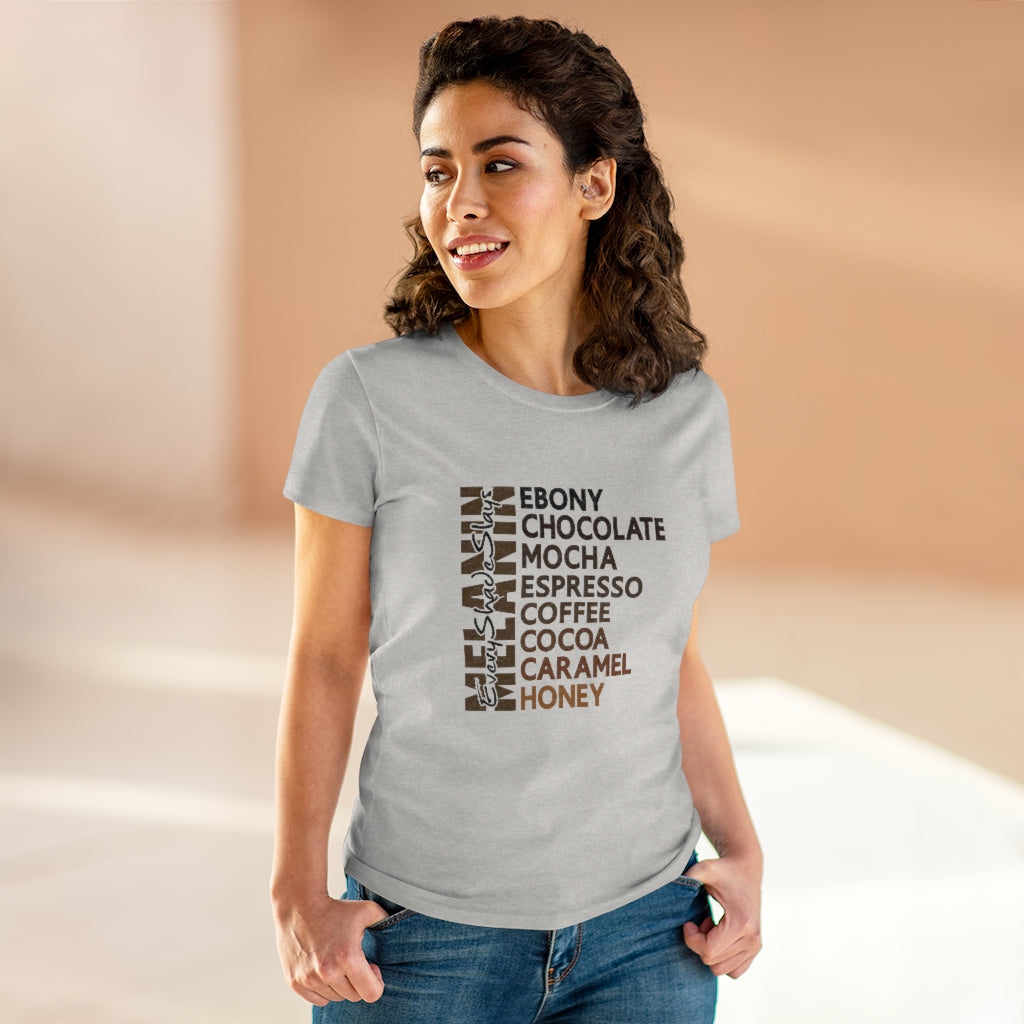 Ebony/Chocolate Heavy Cotton Tee (Women Regular Fit)