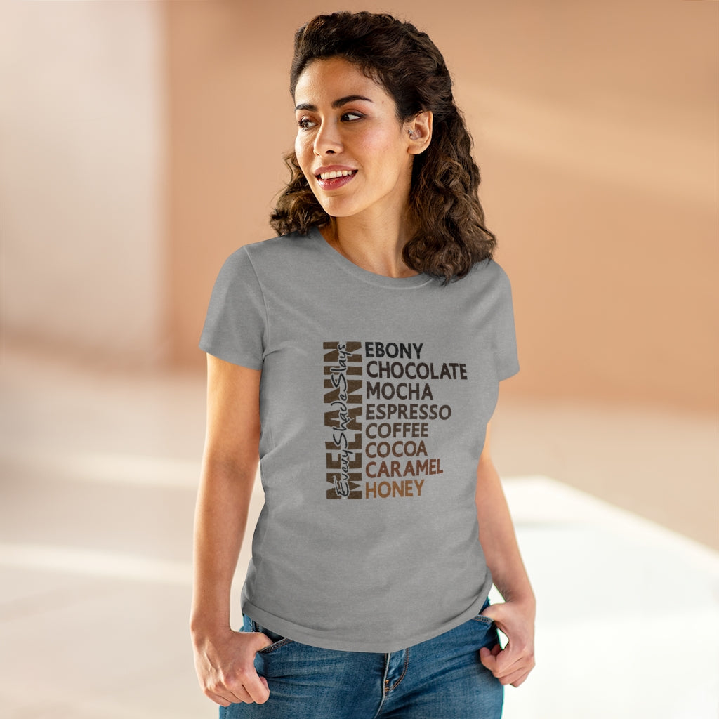 Ebony/Chocolate Heavy Cotton Tee (Women Regular Fit)