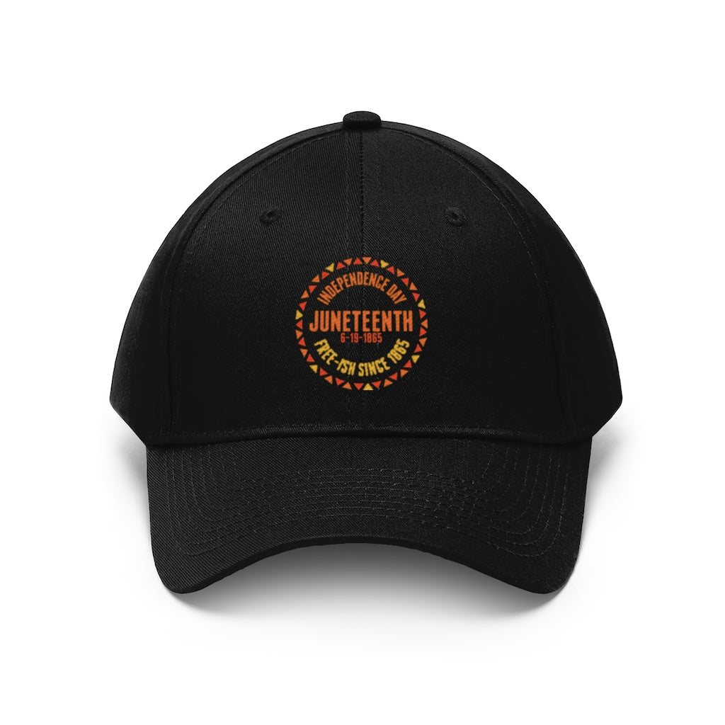 Juneteenth Embroidered Cap Twill Hat (Orange)