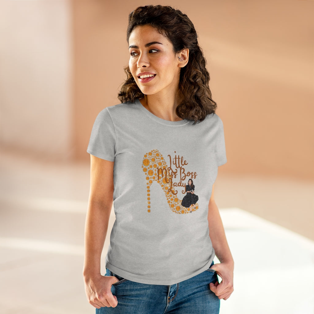 Little Miss Boss Lady Heavy Cotton Tee (Women Regular Fit)