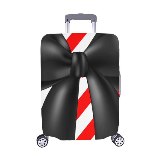 Red, White, & Bow Luggage Cover (Medium)