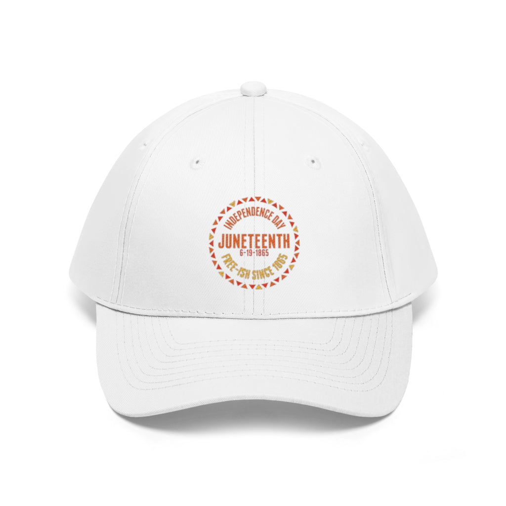 Juneteenth Embroidered Cap Twill Hat (Orange)