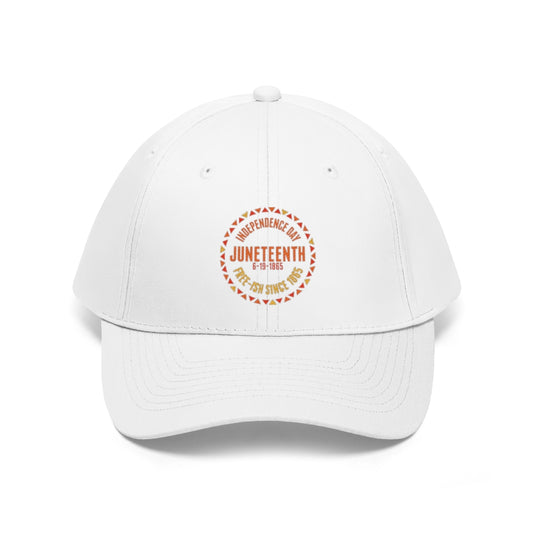 Juneteenth Embroidered Cap Twill Hat (Orange)