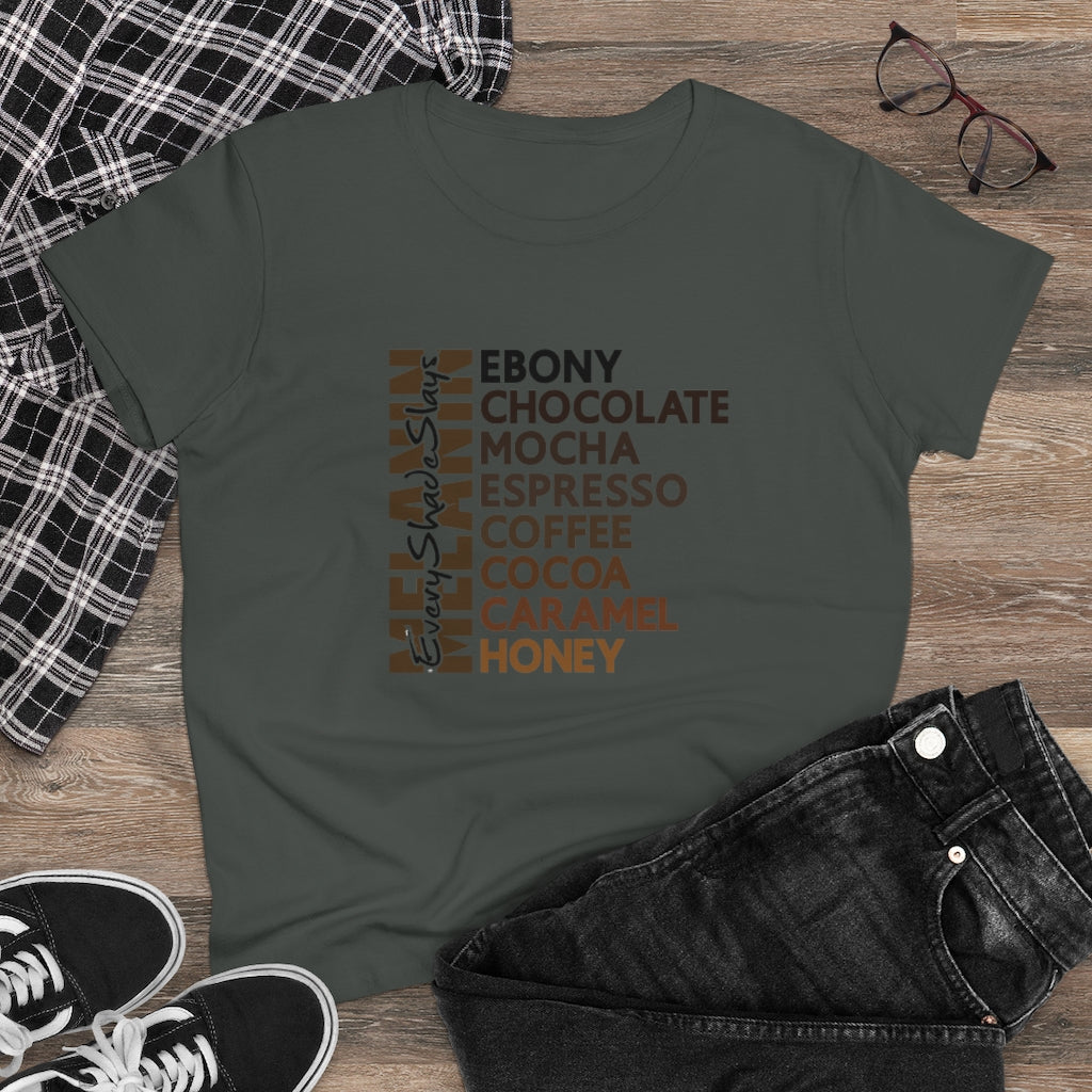 Ebony/Chocolate Heavy Cotton Tee (Women Regular Fit)