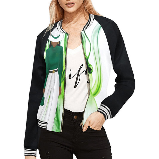 N.A.U.W. :  NAUW Bomber Lady In Green Jacket