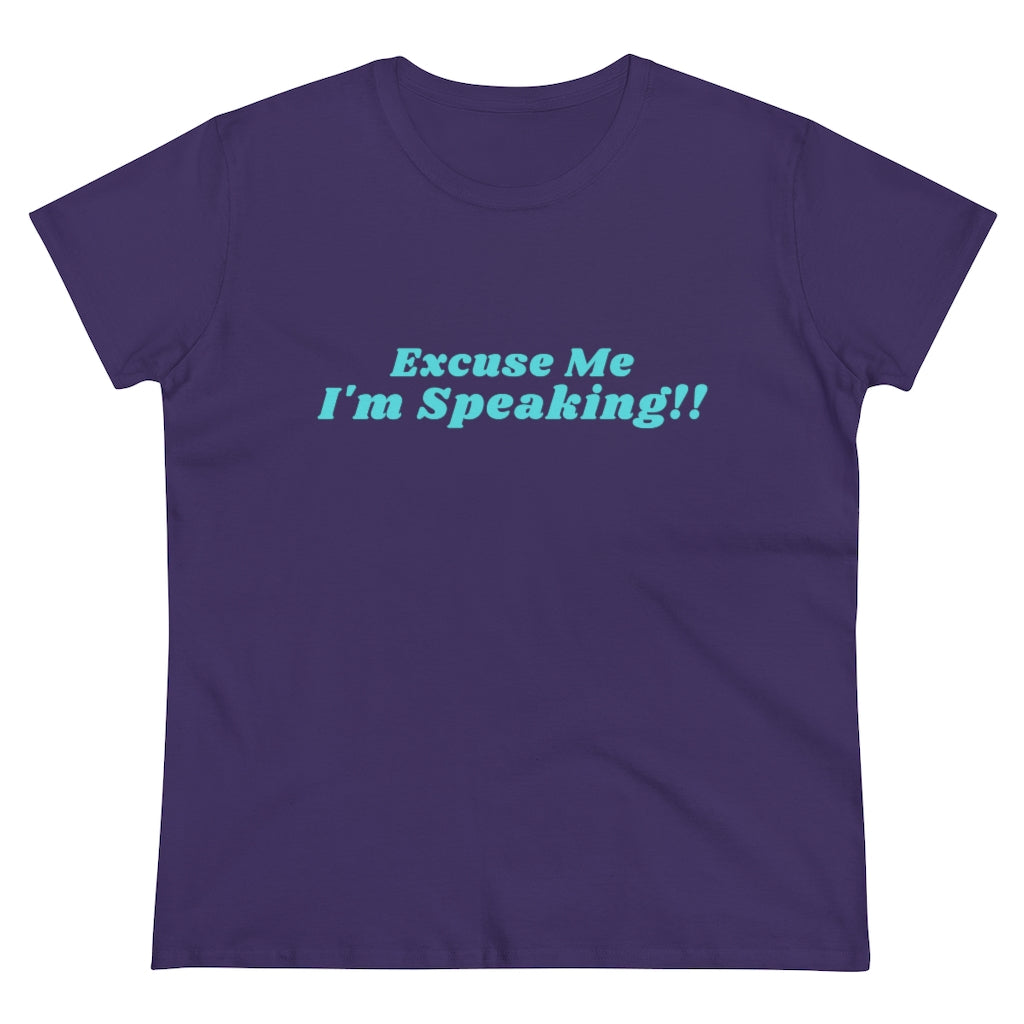 Kamala:  Excuse Me I'm Speaking Dark Heavy Cotton Tee (Women Regular Fit)