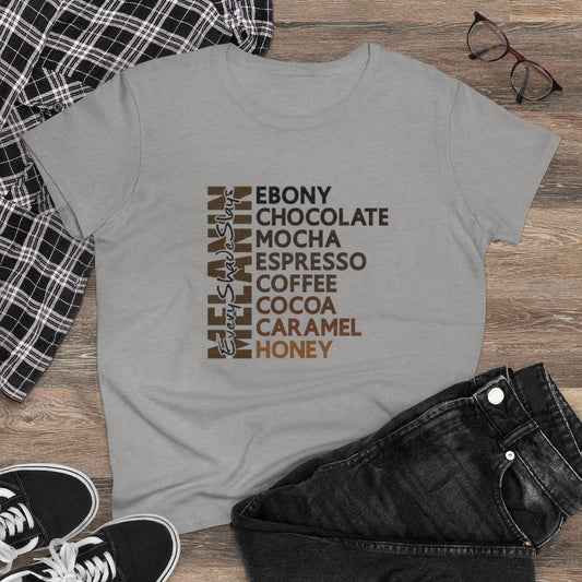 Ebony/Chocolate Heavy Cotton Tee (Women Regular Fit)