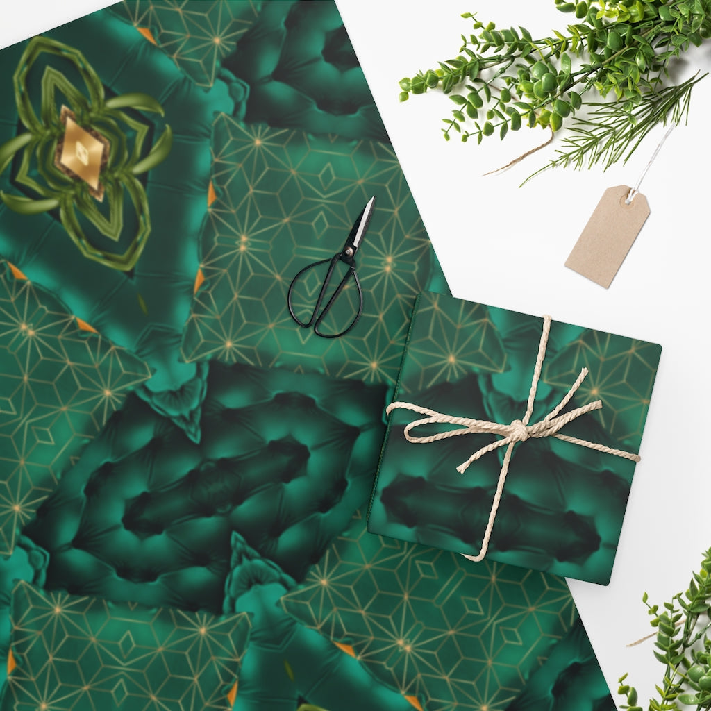 Shades of Green Bohemian Wrapping Paper