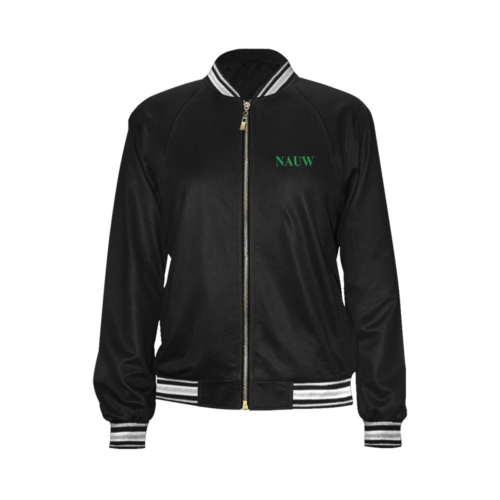 N.A.U.W.:  Black Crest Bomber Jacket (back)