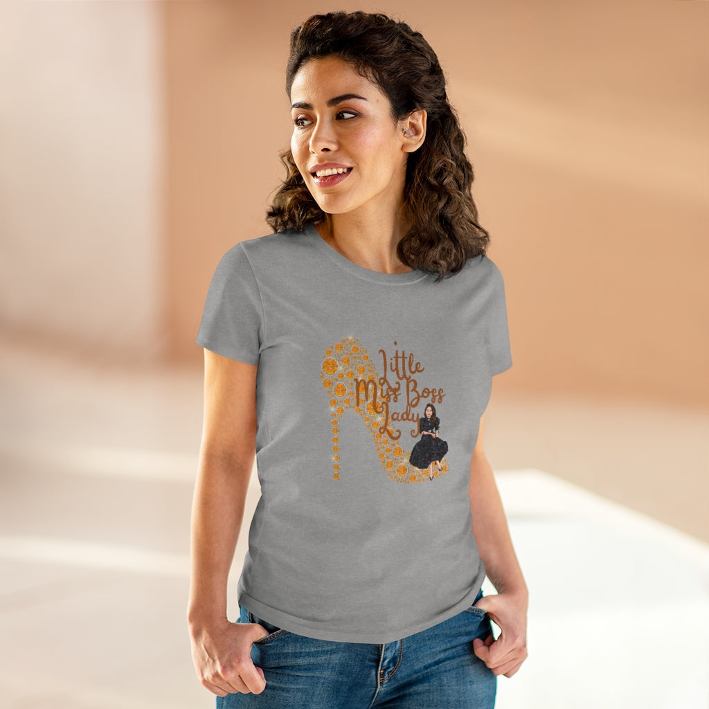 Little Miss Boss Lady Heavy Cotton Tee (Women Regular Fit)