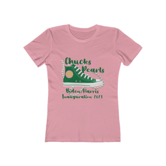 Inauguration 2021: Green Chucks & Pearls Boyfriend Tee (Womens Slim Fit)