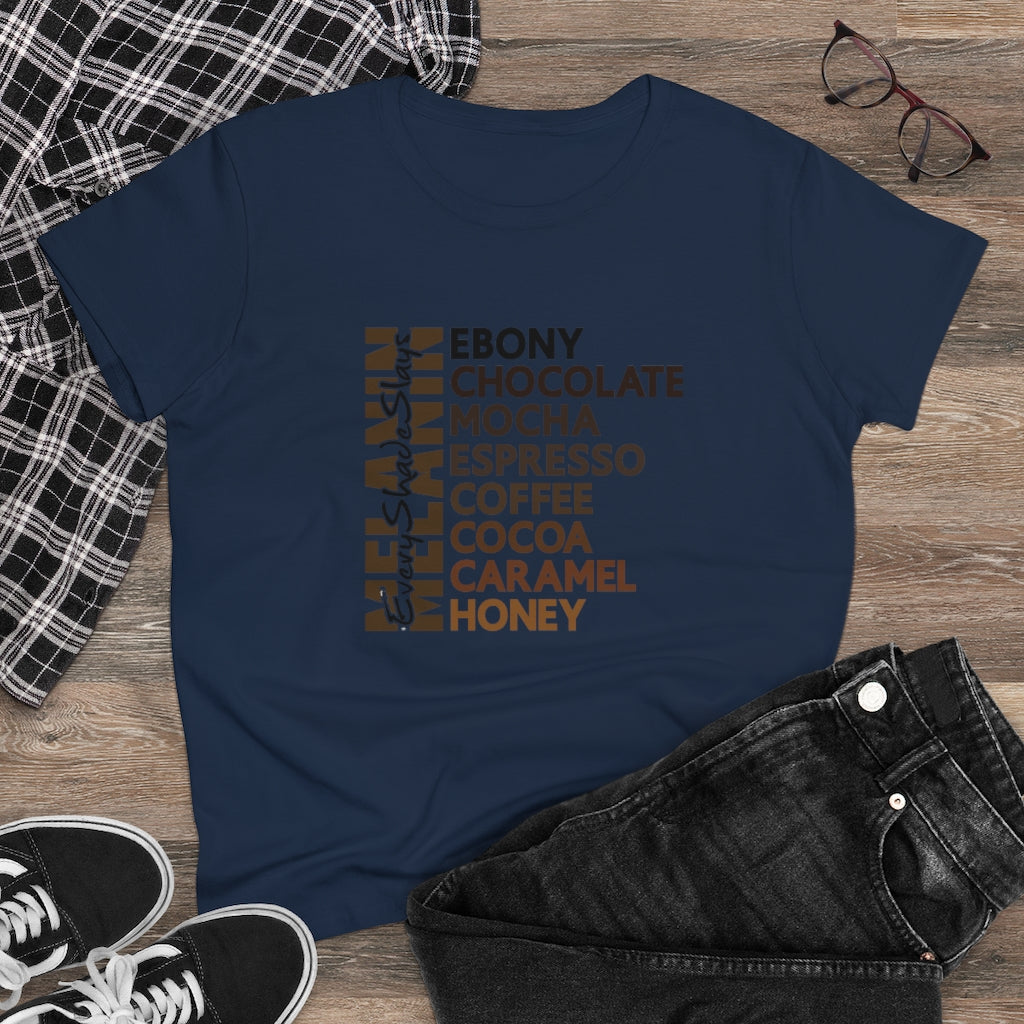 Ebony/Chocolate Heavy Cotton Tee (Women Regular Fit)