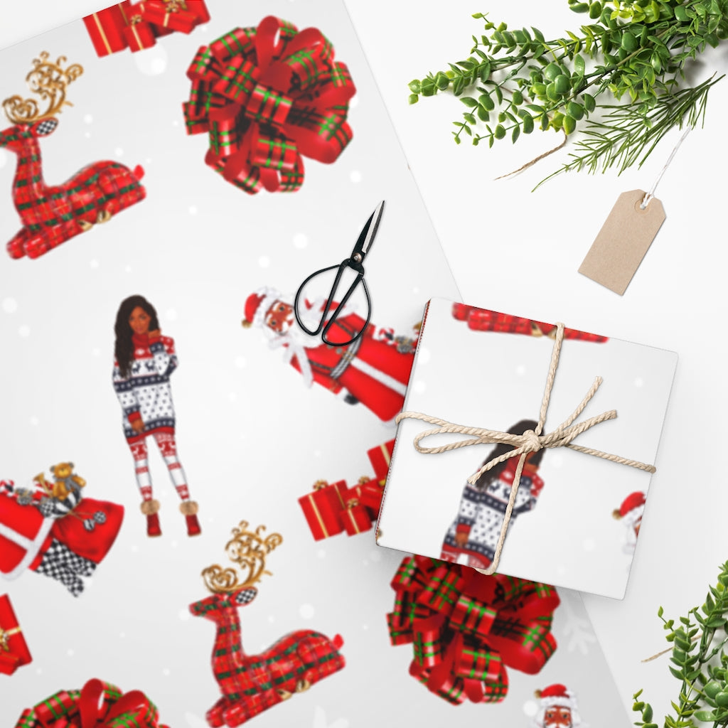 Christmas:  Reindeer Red Wrapping Paper