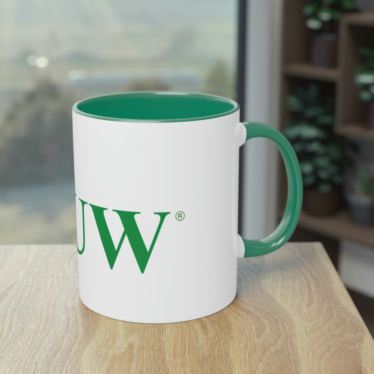 N.A.U.W.:  Lady in Green 2-Toned Mug, 11oz