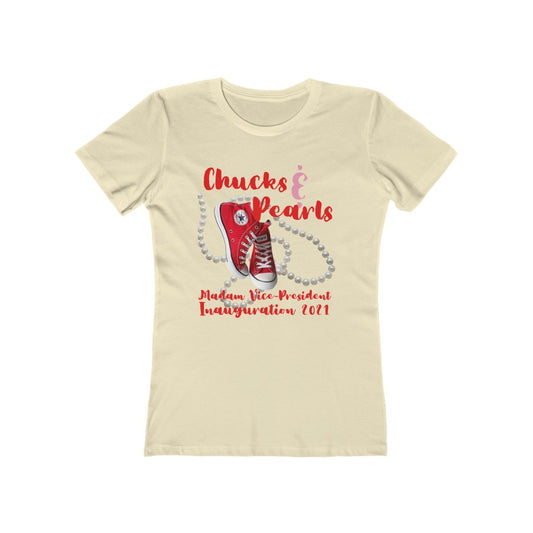 Inauguration 2021:  Red Chucks & Pearls Boyfriend Tee (Womens Slim Fit)