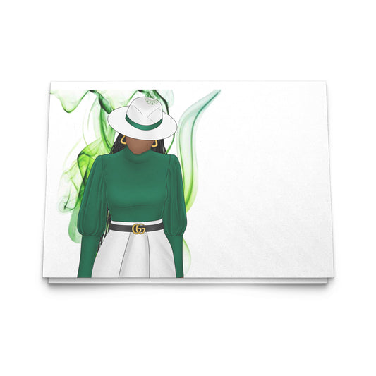 N.A.U.W. : Lady In Green Notecards (Blank)
