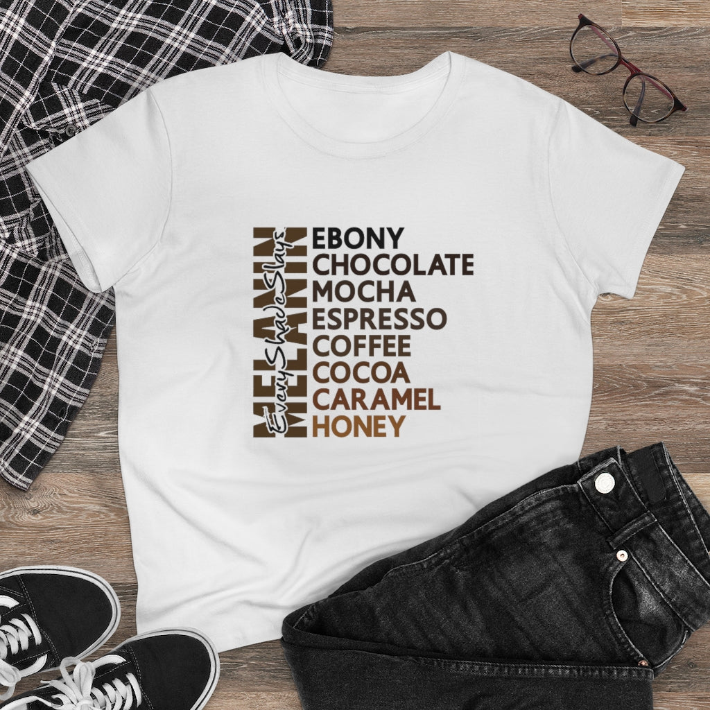 Ebony/Chocolate Heavy Cotton Tee (Women Regular Fit)