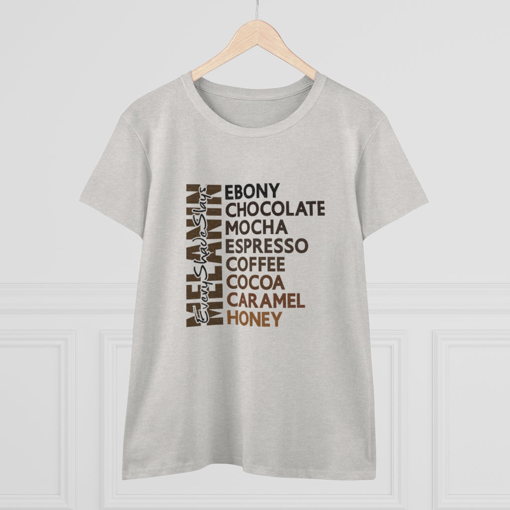 Ebony/Chocolate Heavy Cotton Tee (Women Regular Fit)