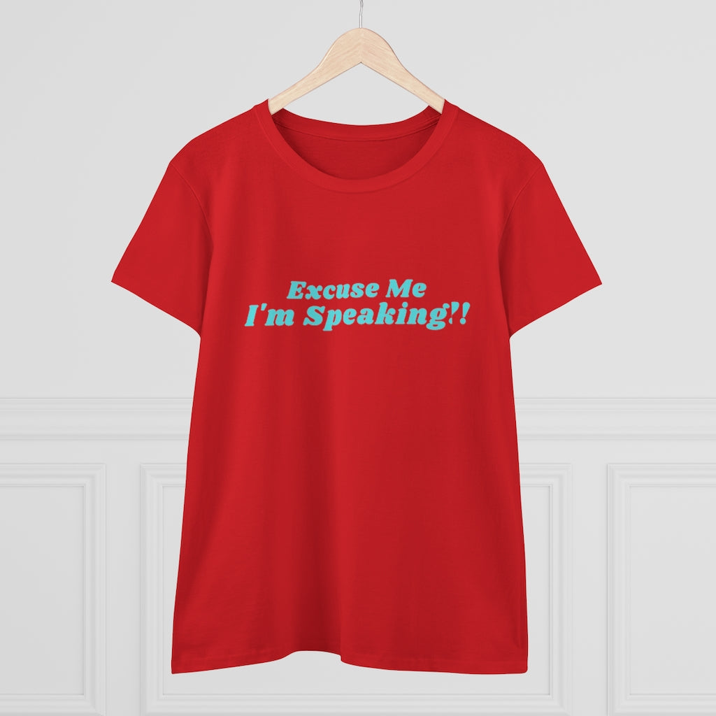 Kamala:  Excuse Me I'm Speaking Dark Heavy Cotton Tee (Women Regular Fit)