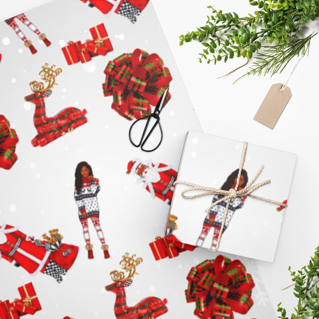 Christmas:  Reindeer Red Wrapping Paper