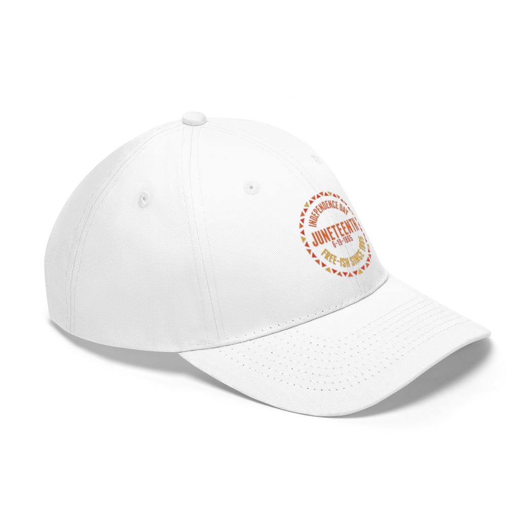 Juneteenth Embroidered Cap Twill Hat (Orange)