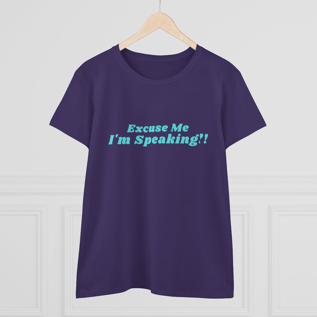 Kamala:  Excuse Me I'm Speaking Dark Heavy Cotton Tee (Women Regular Fit)