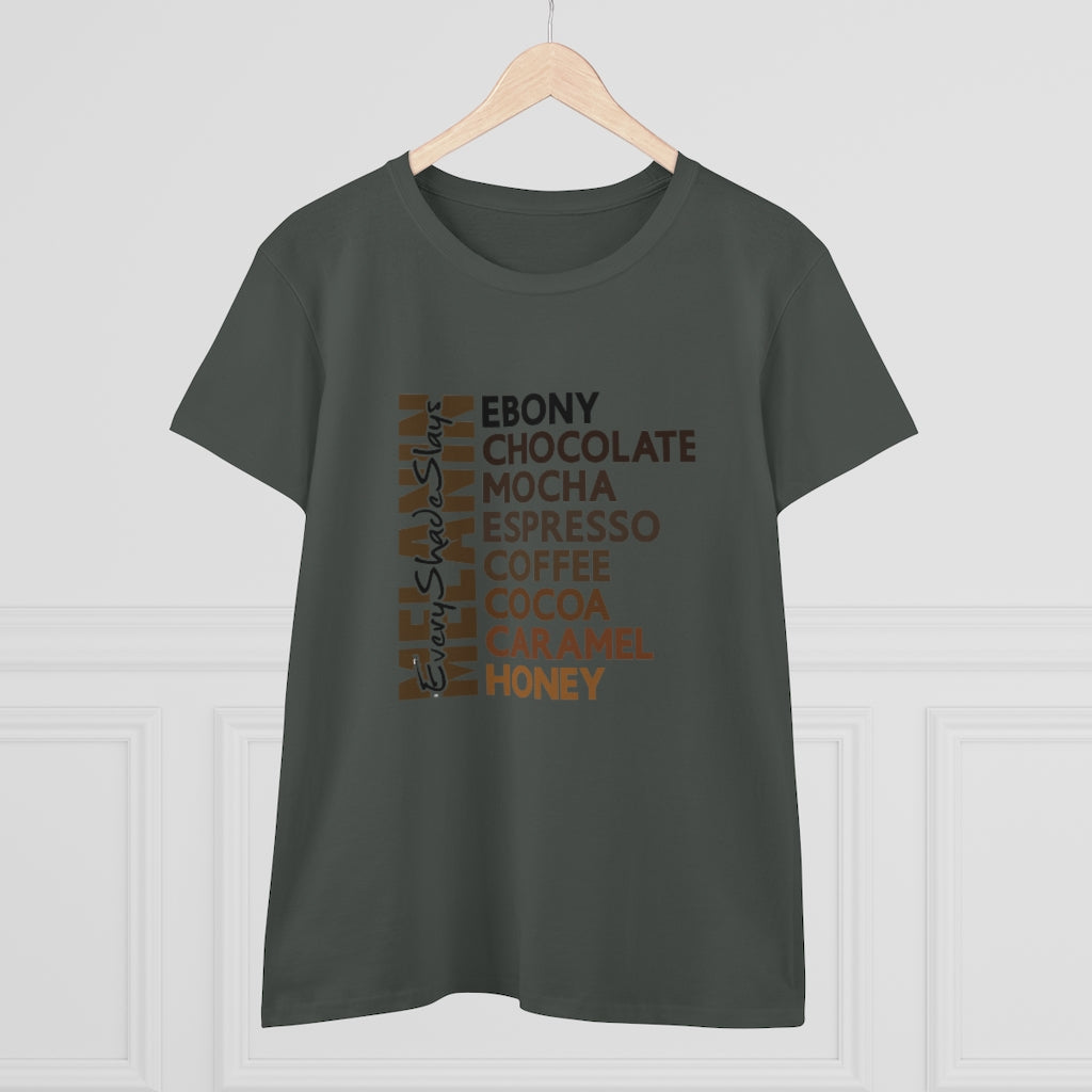 Ebony/Chocolate Heavy Cotton Tee (Women Regular Fit)