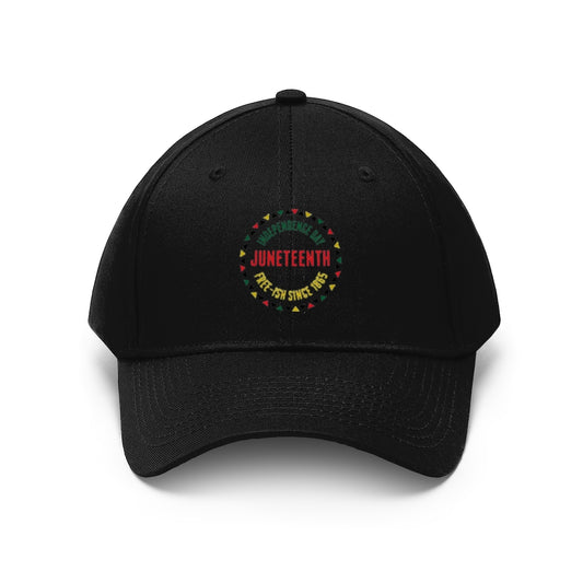 Juneteenth Embroidered Cap Twill Hat (Traditional)