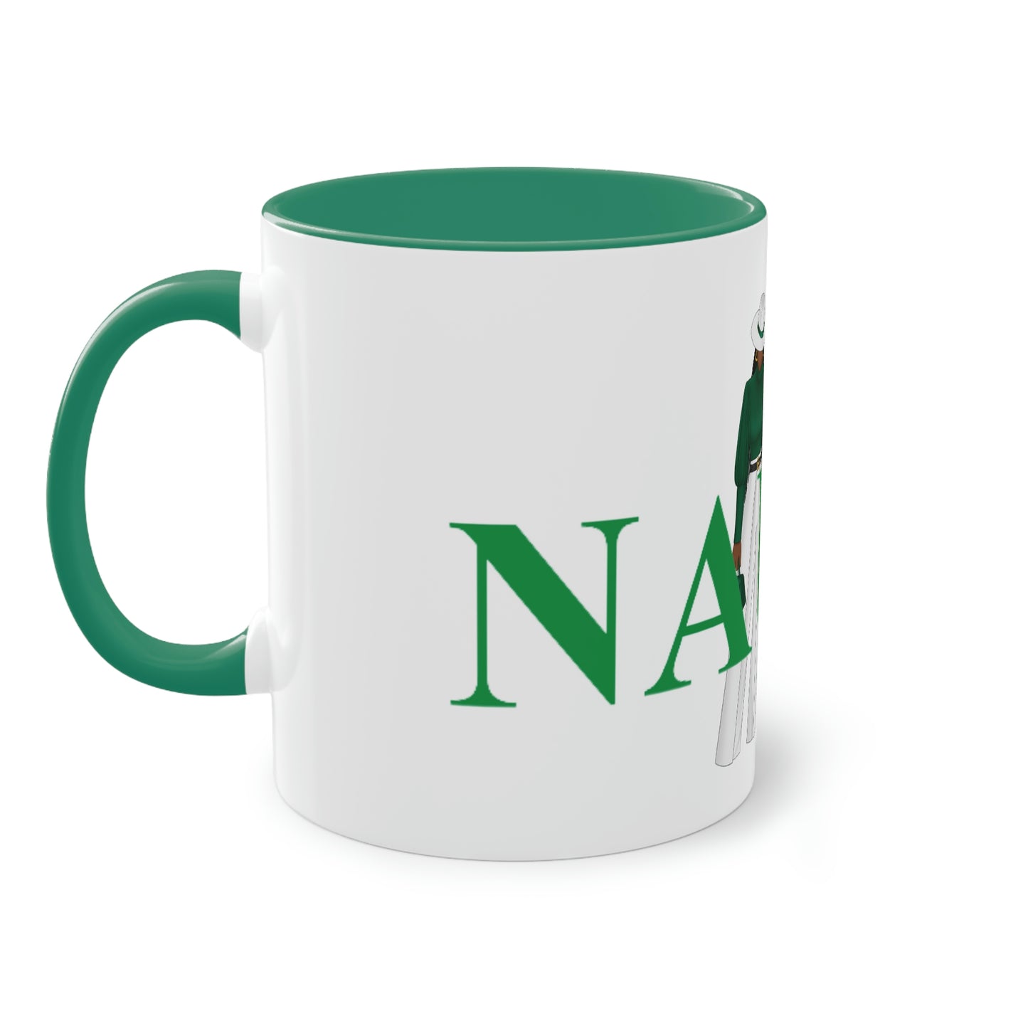 N.A.U.W.:  Lady in Green 2-Toned Mug, 11oz