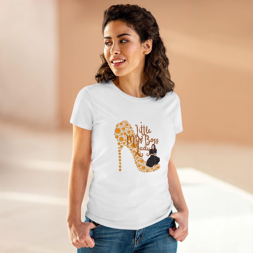 Little Miss Boss Lady Heavy Cotton Tee (Women Regular Fit)